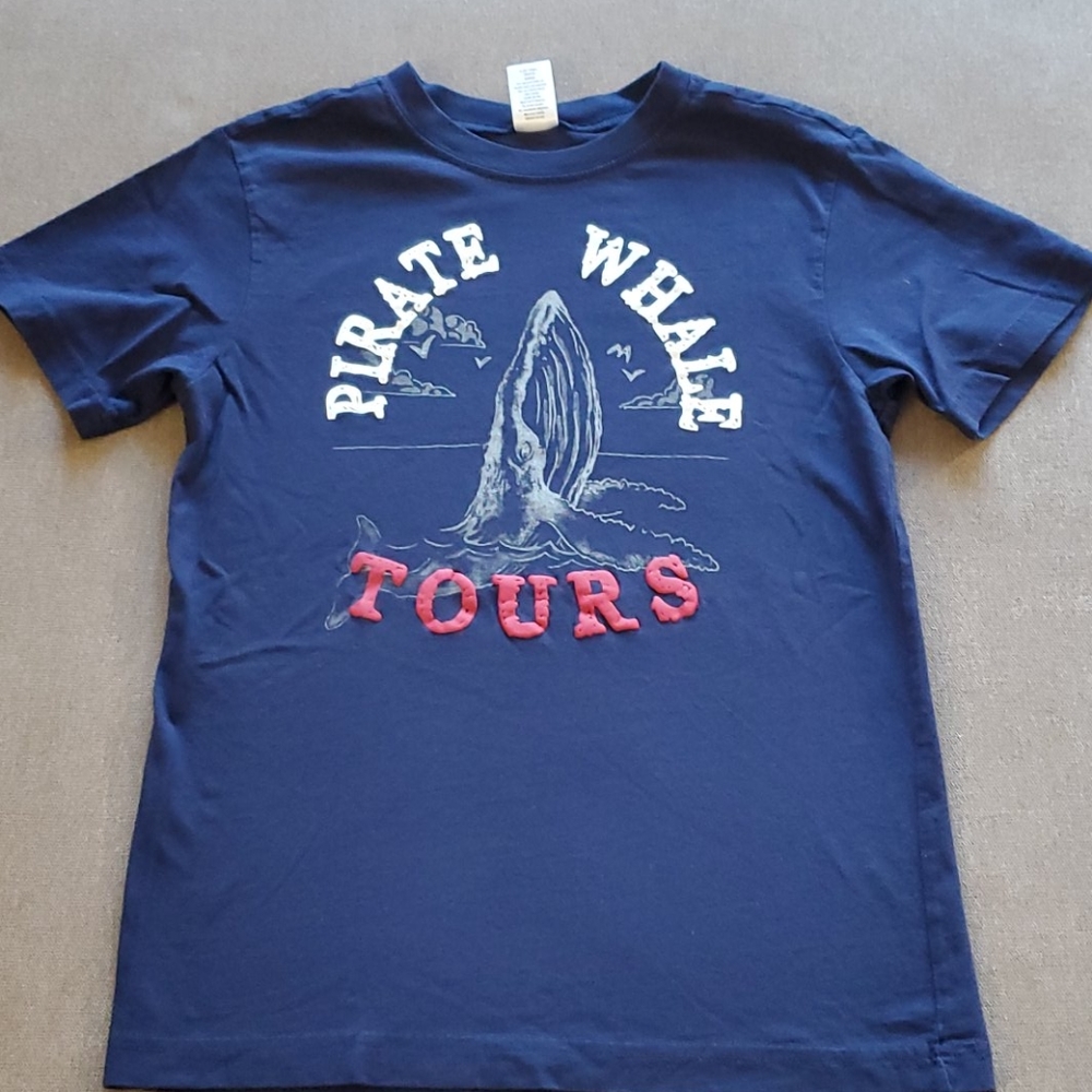 Nautical Navy Blue Boy's Pirate Whales Gymboree Cotton Tee-Shirt SZ(10)